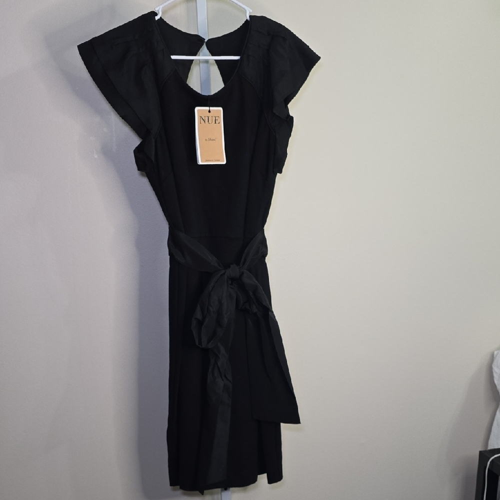 Nue‎ by Shani Black Cut Out Wrap Midi Dress